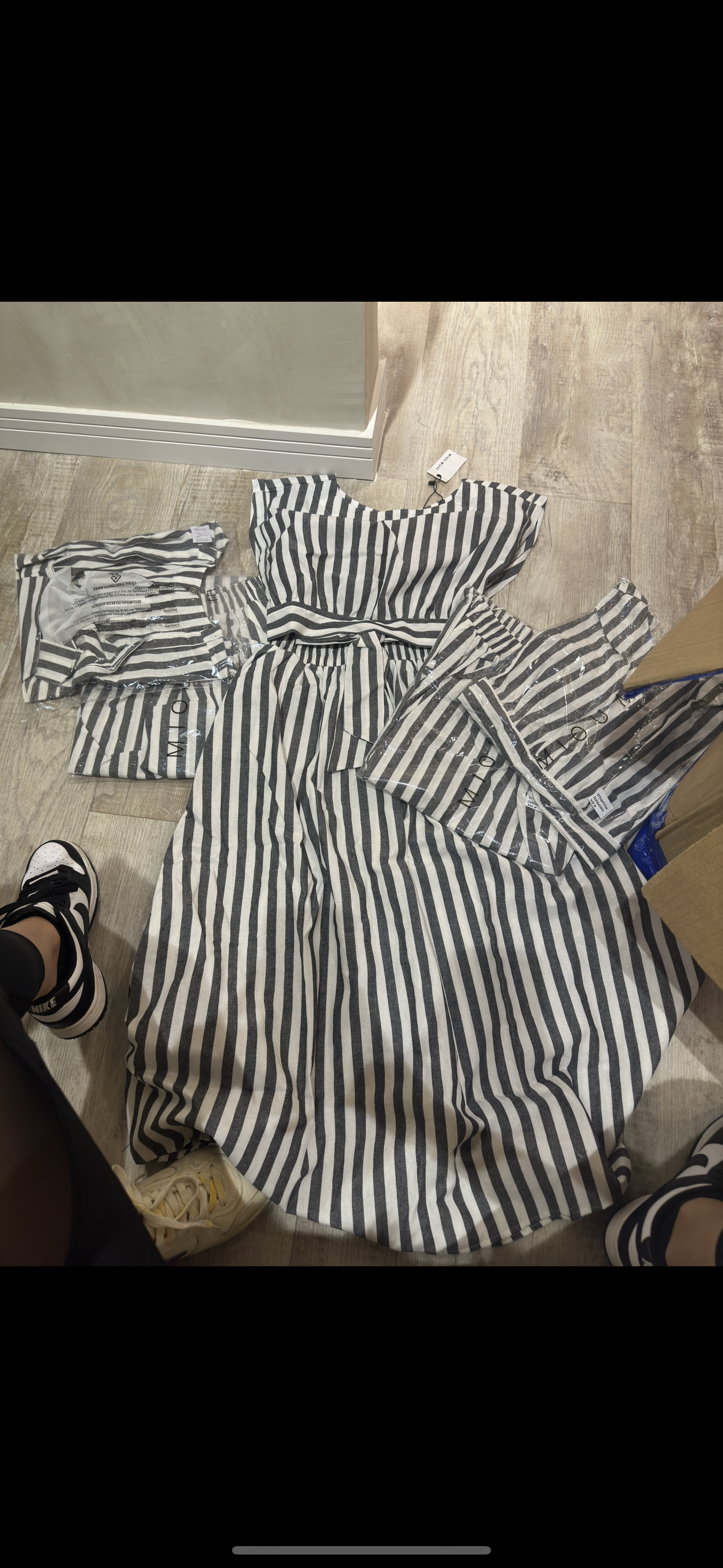 Set de falda y top de rayas