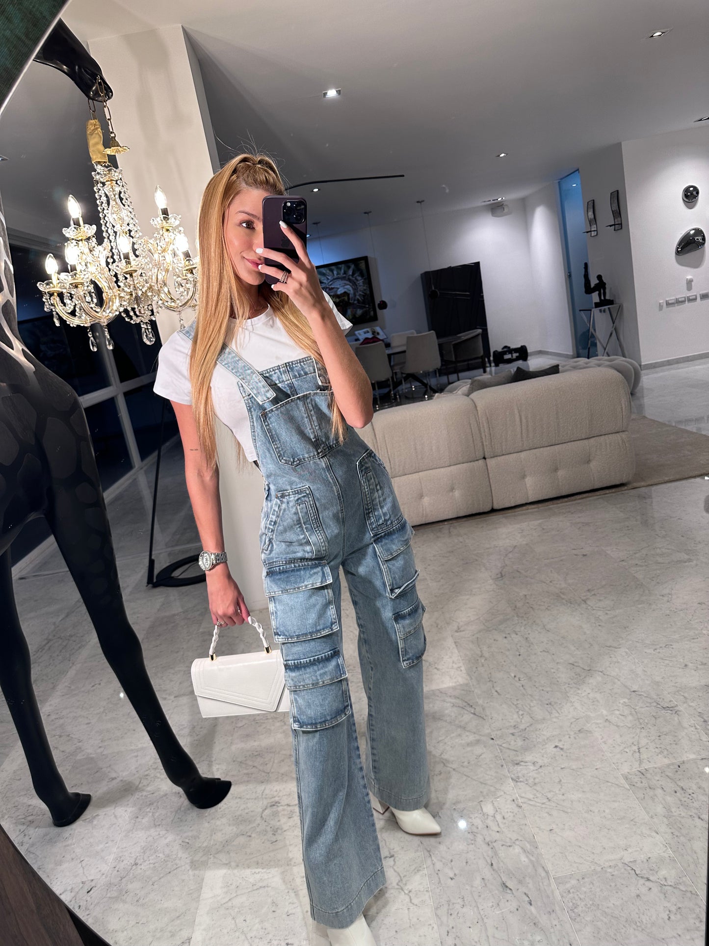 Braga de jeans cargo