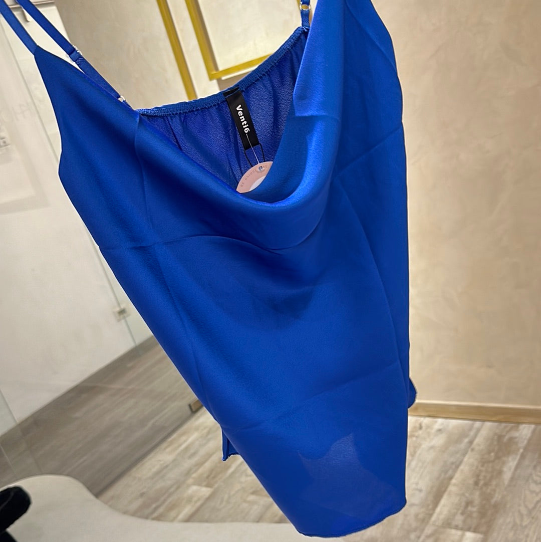 Blusa de tiras azul cobalto