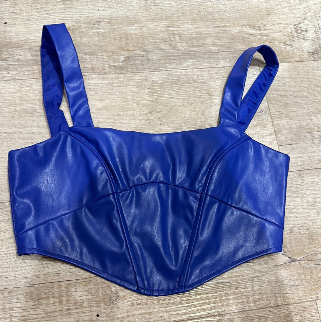 Top de cuerina azul