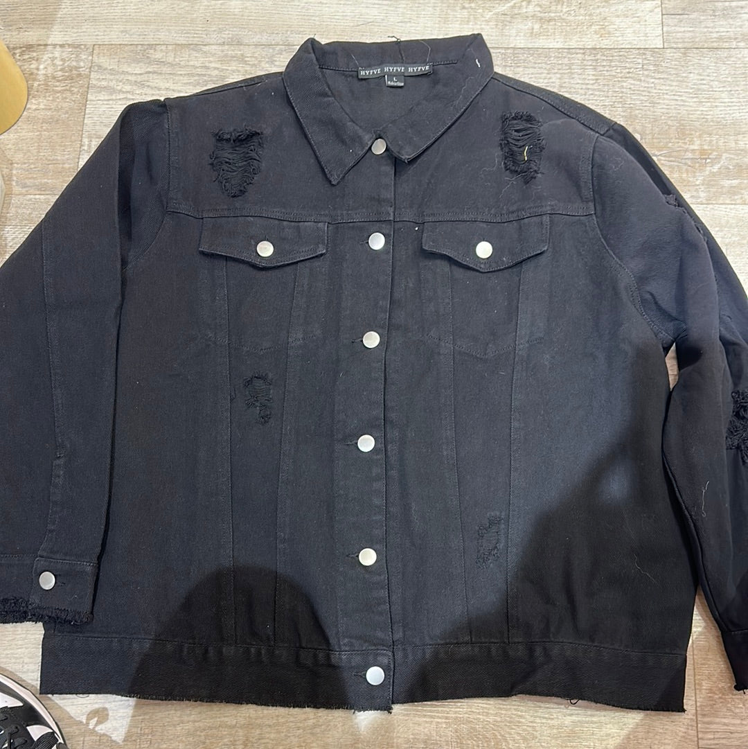 Chaqueta de jeans negra