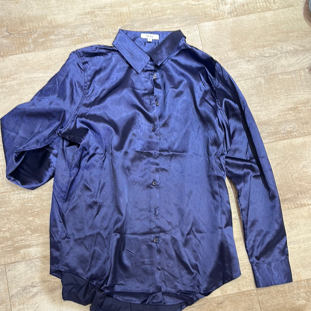 Camisa seda azul evnl