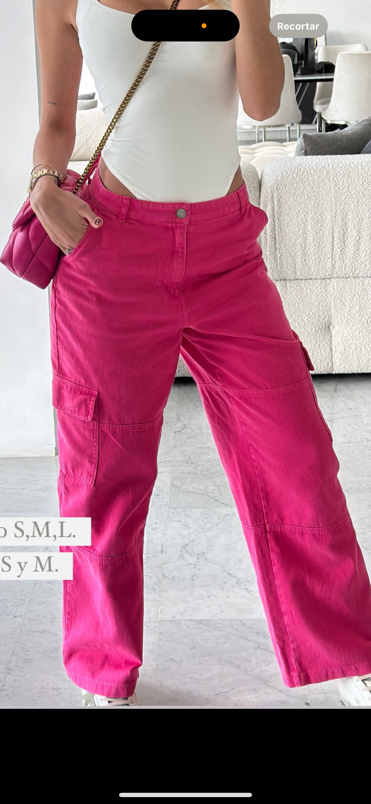 Cargo jeans fucsia