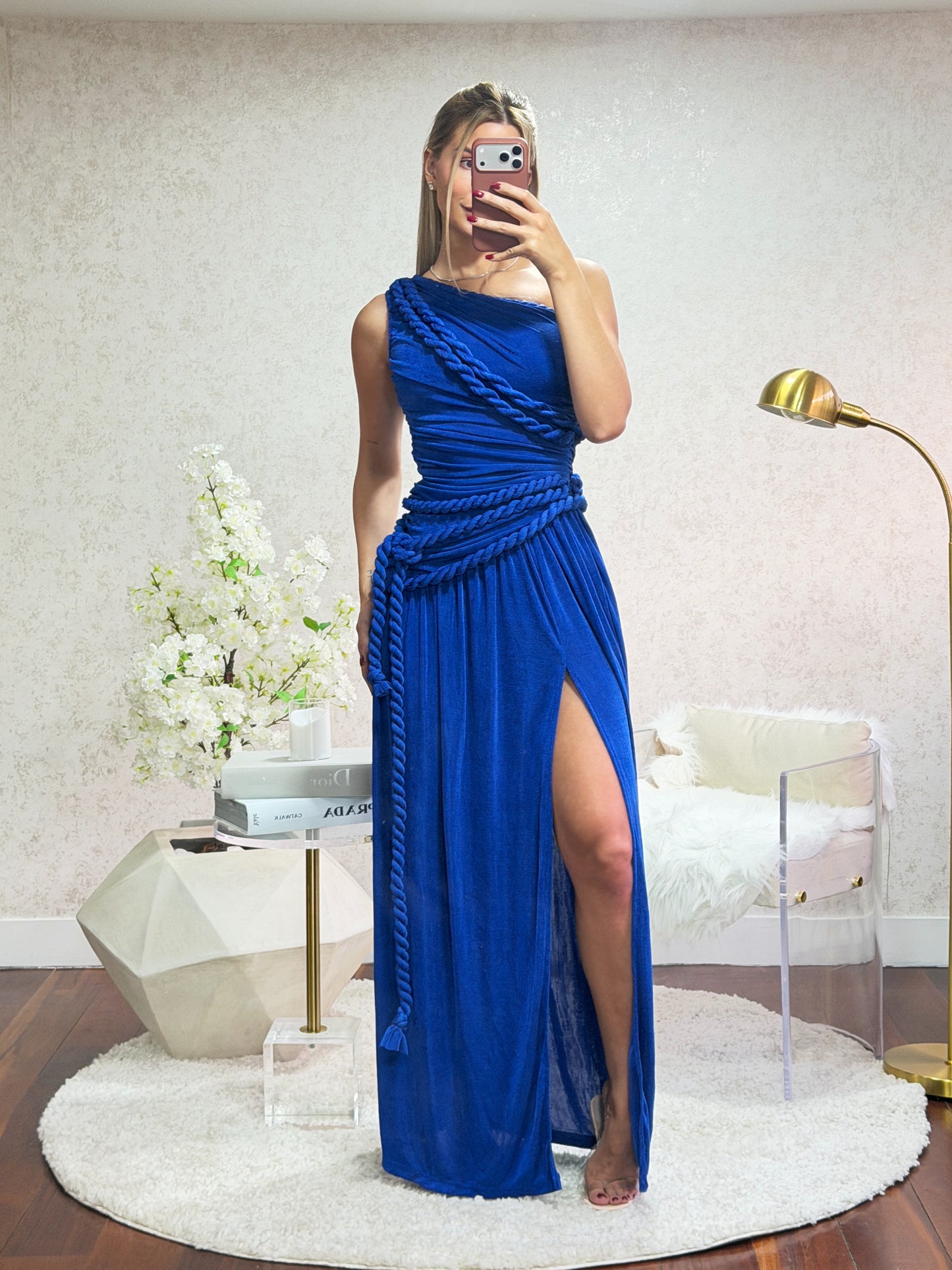 Vestido azul de cuerdas cb