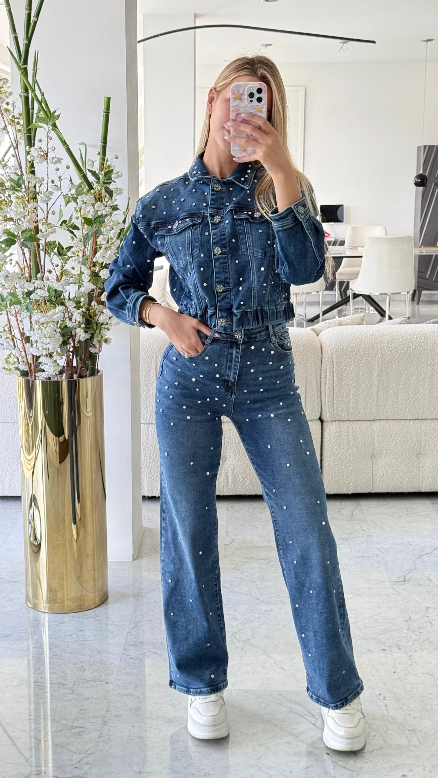 Set de chaqueta y pant de jeans Nina Rossi