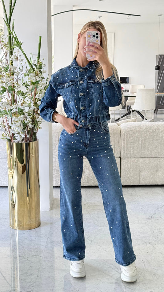 Set de chaqueta y pant de jeans Nina Rossi