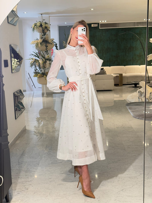 Vestido blanco con brillantes la ros