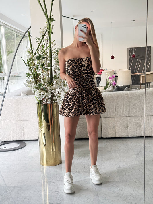 Vestido corto animal print leopardo