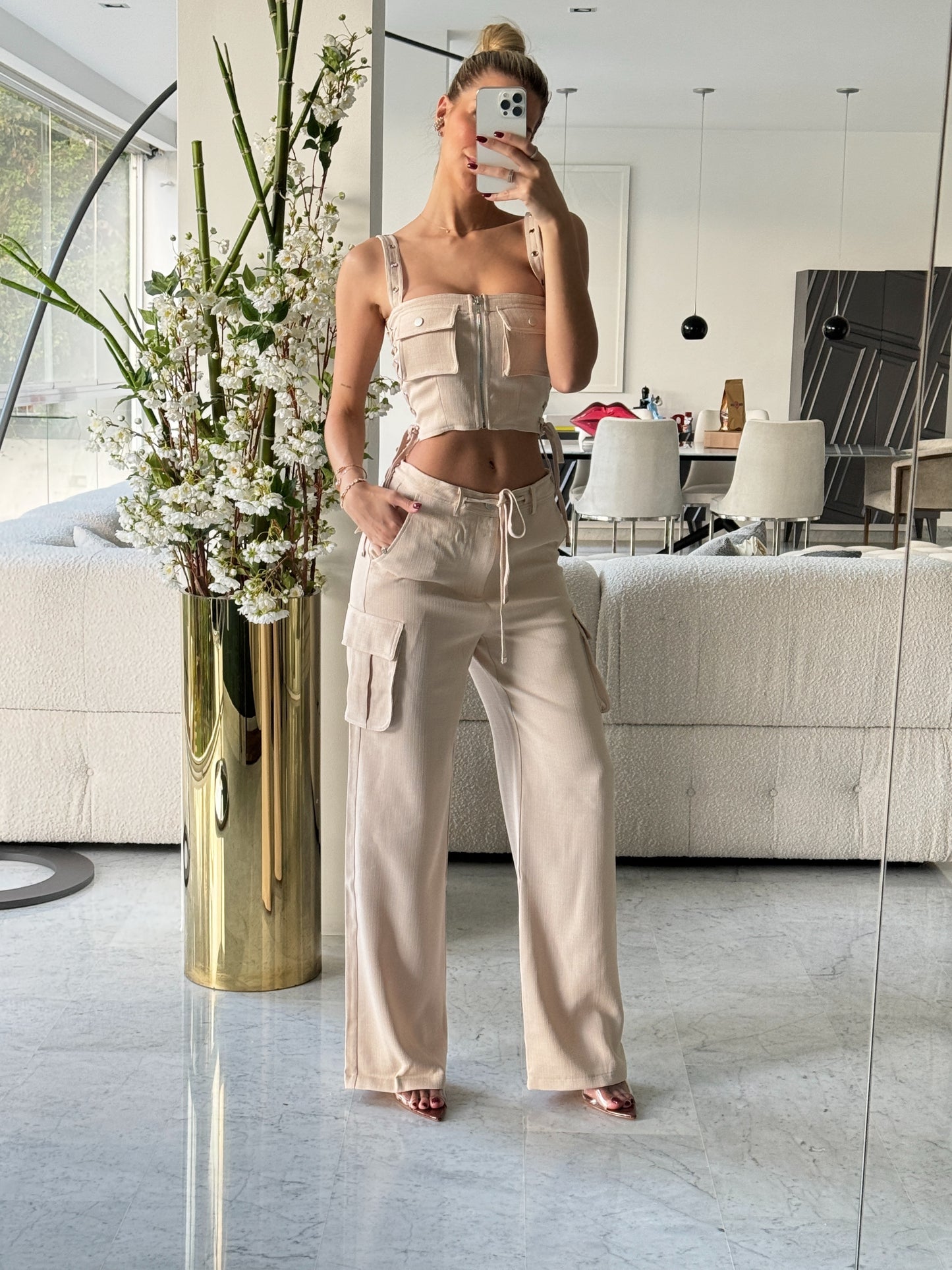 Set de top entrelazado y pant blithe