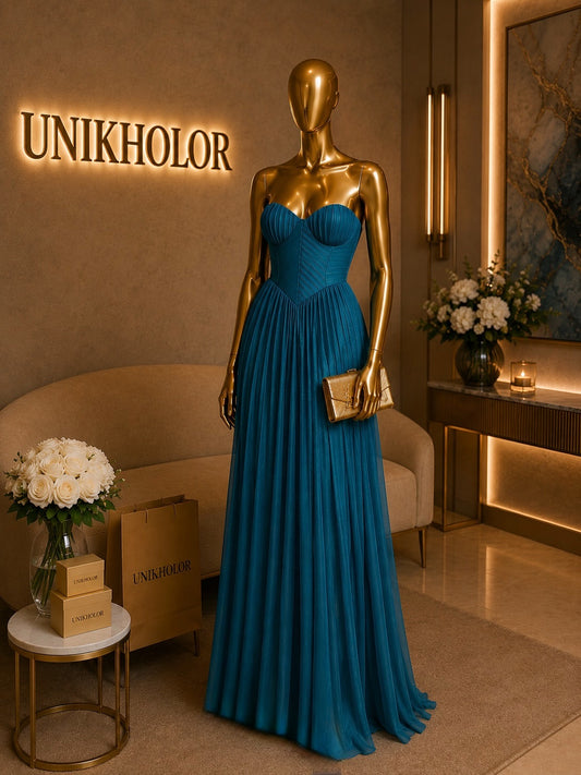 Vestido azul brillante cb