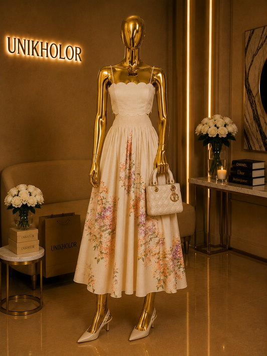 Vestido amarillo con flores the vintage shop