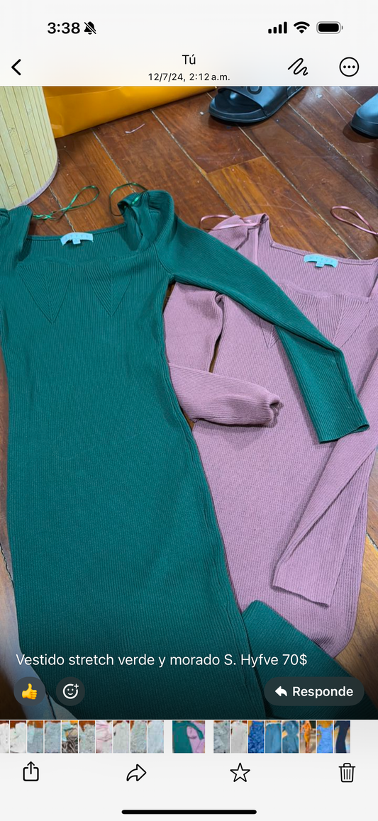 Vestido stretch verde y morado S. Hyfve