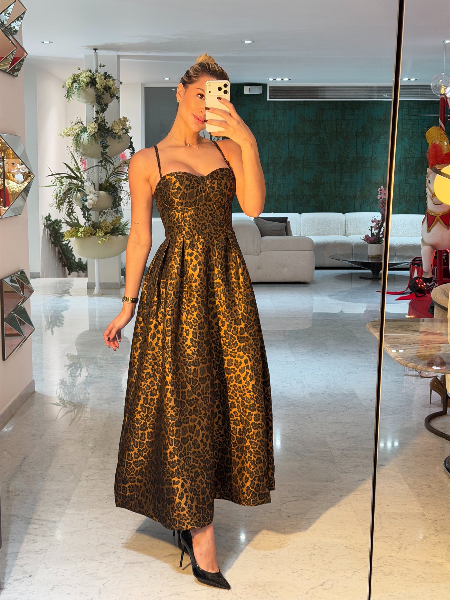 Vestido tipo princesa animal print cb 1S 200$