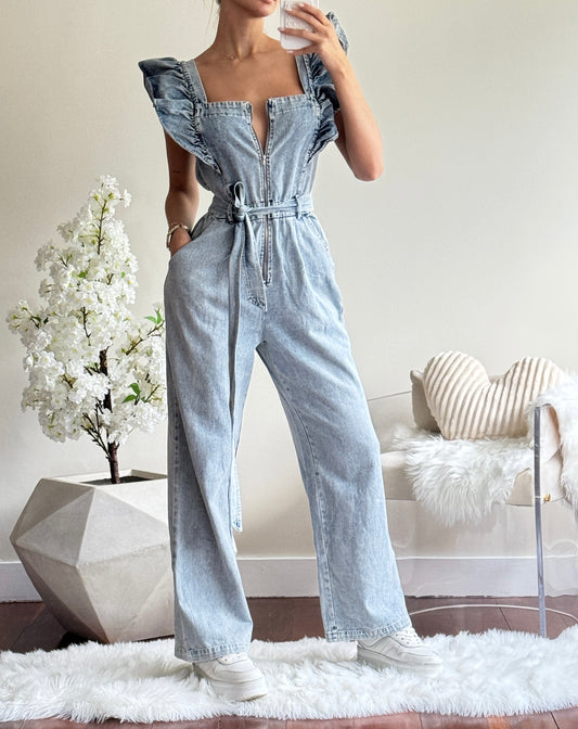 Jumpsuit de jeans con cierre