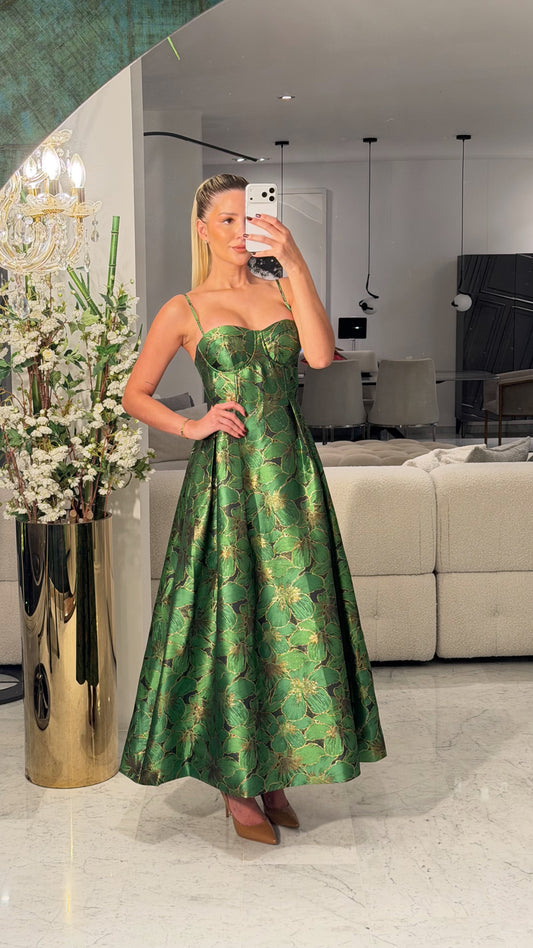 Vestido verde tipo princesa cb 1S