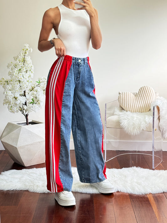 Pant de rayas jeans con rojo 2S/2M