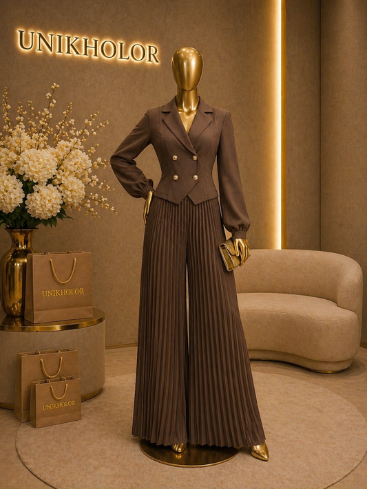 Jumpsuit plisado marrón cb