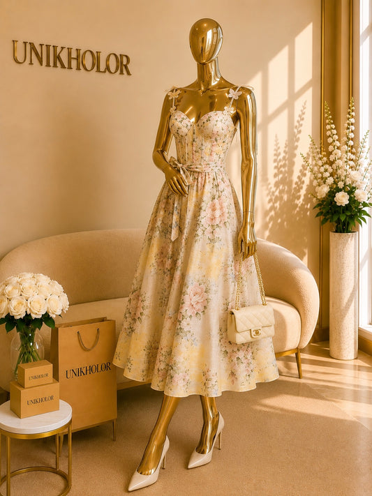 Vestido amarillo floreado cb
