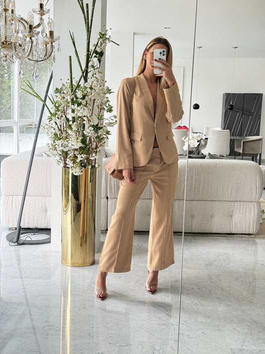 Set de blazer y pantalon de vestir marron