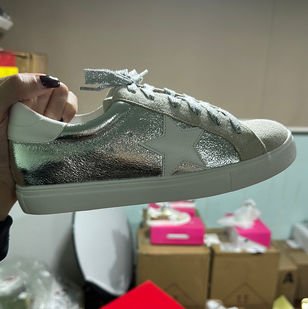 Sneakers plateado estrella