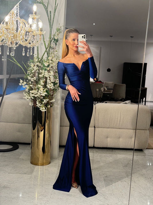 Maxi vestido azul stretch