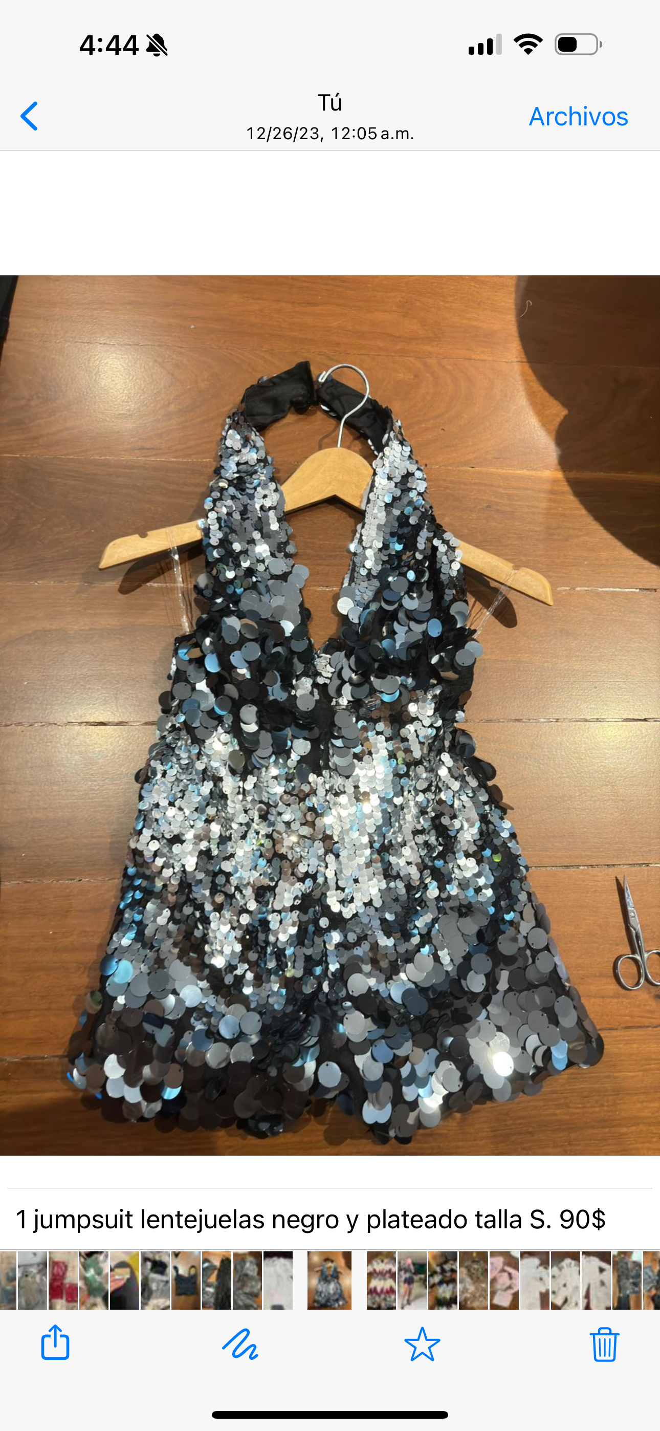 Jumpsuit lentejuelas negro y plateado