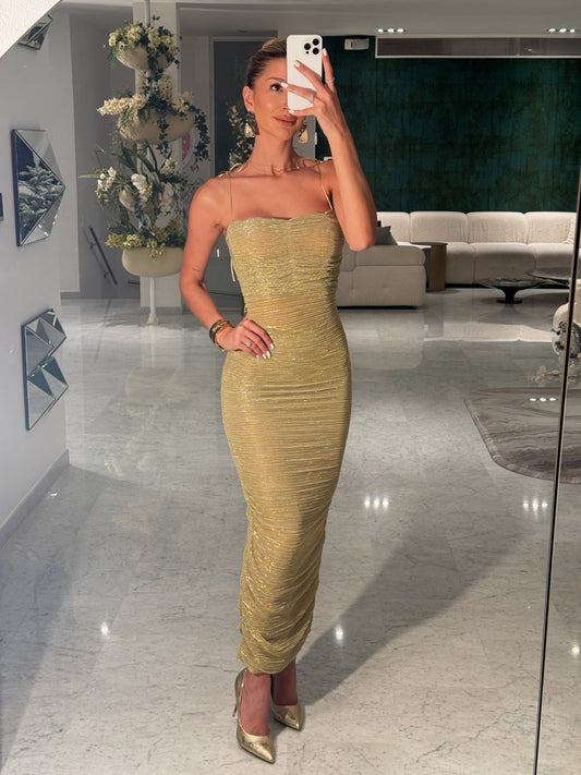 Vestido dorado miss circle
