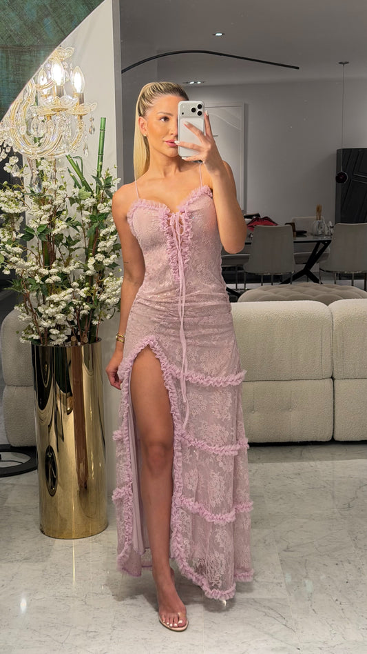 Vestido lila de encaje wffs
