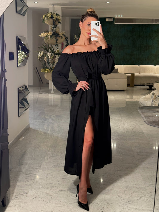 Vestido marrón, terracota y negro hyfve talla S.