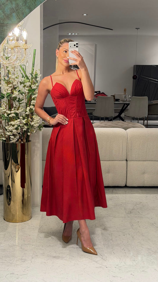 Vestido rojo Corset cb 1S