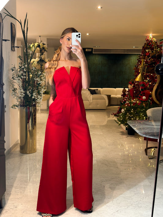 Jumpsuit rojo de top