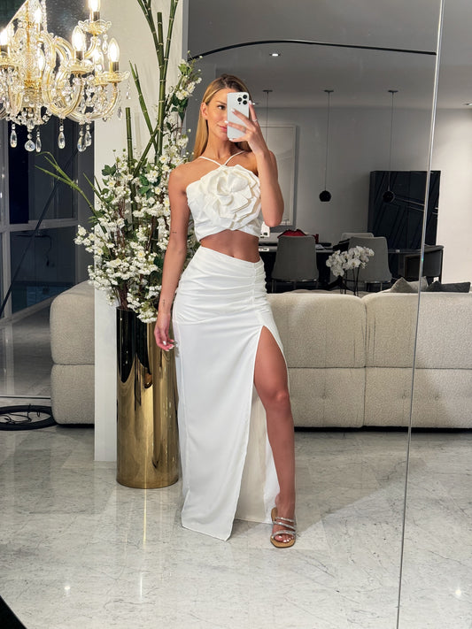 Vestido blanco de flor luxxel