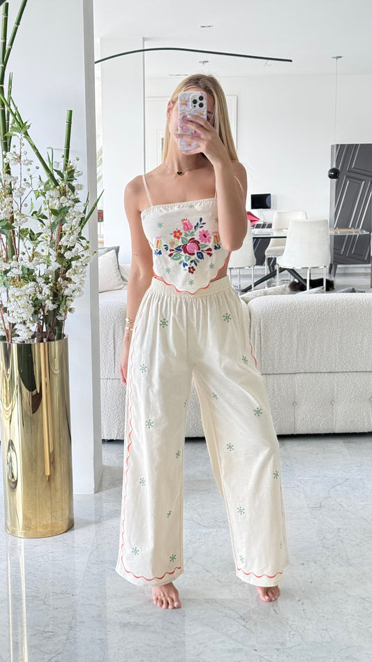 Set beige con Flores Mable