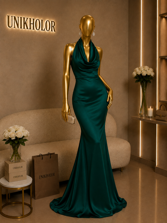 Vestido verde de seda cb