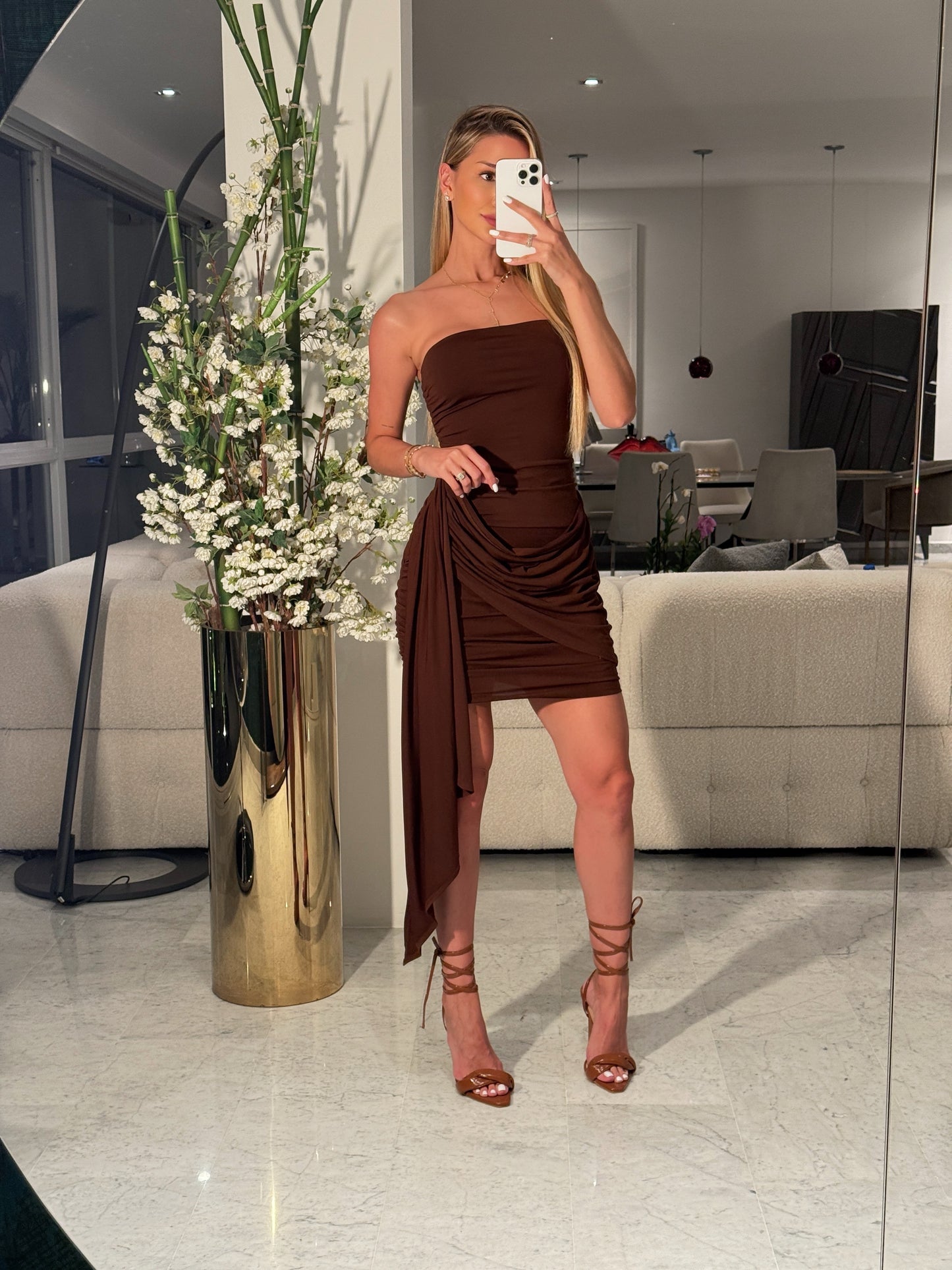 Vestido marrón stretch hyfve S.