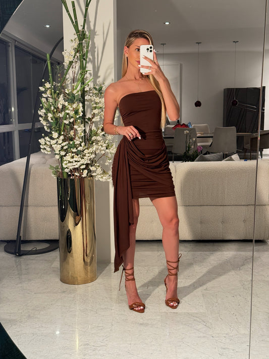 Vestido marrón stretch hyfve S.