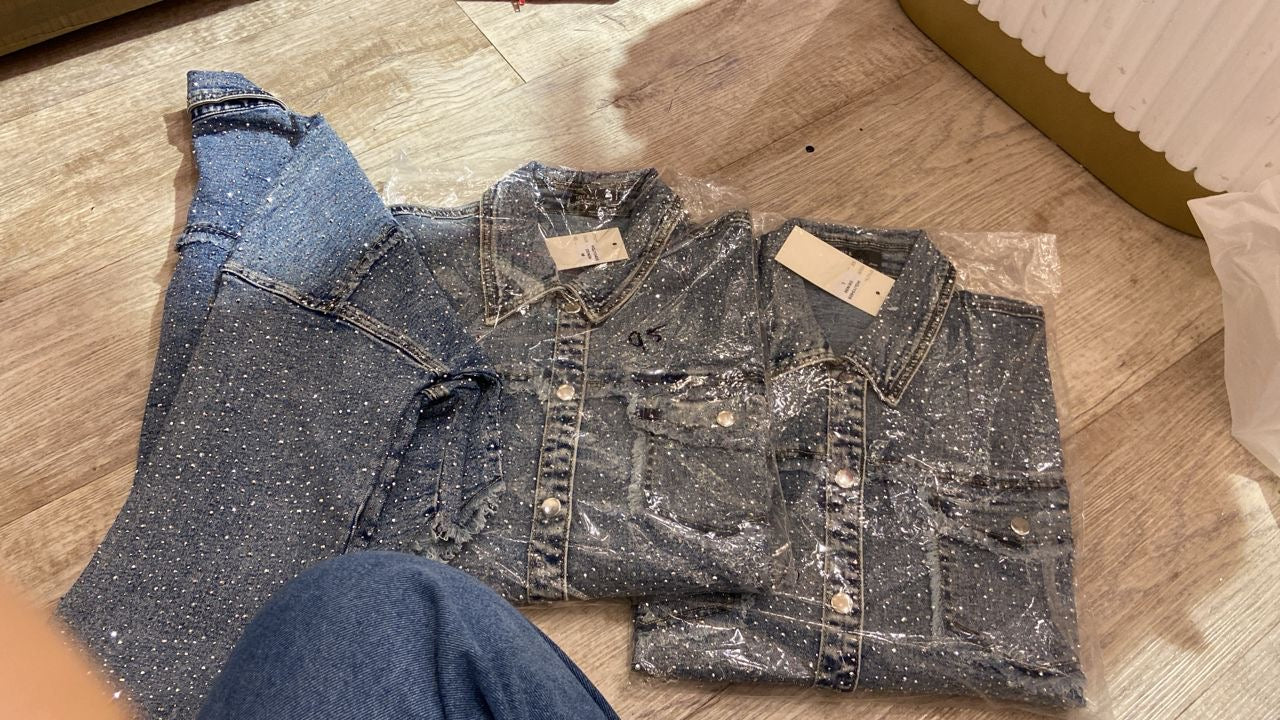 Chaqueta de jeans brillantes hot & delicious