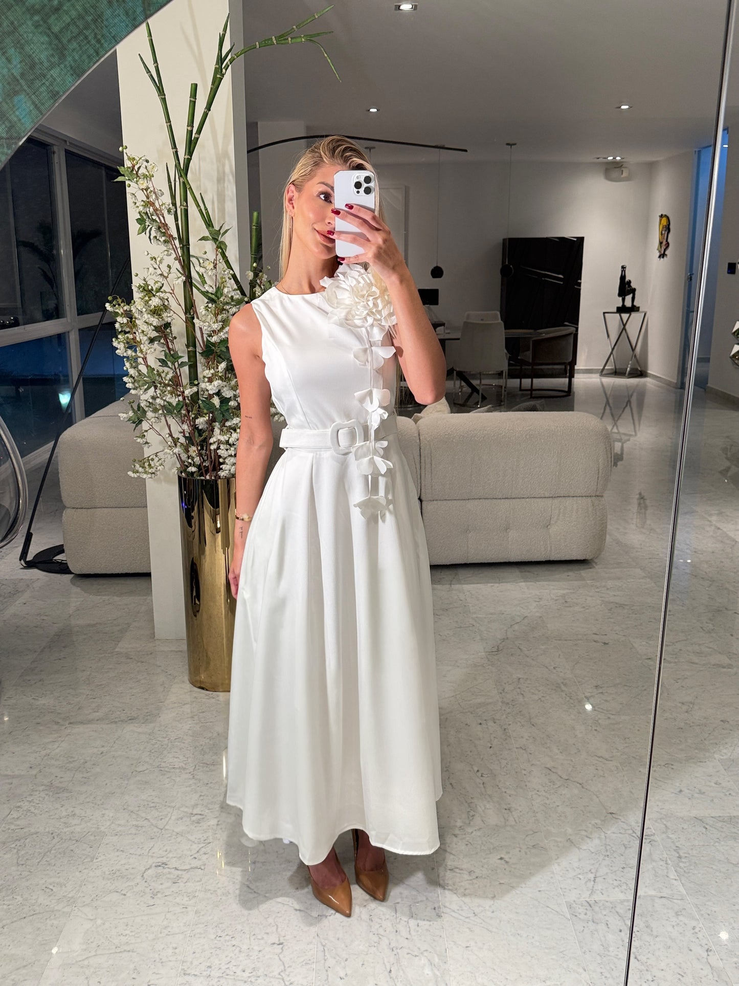 Vestido largo blanco chicways