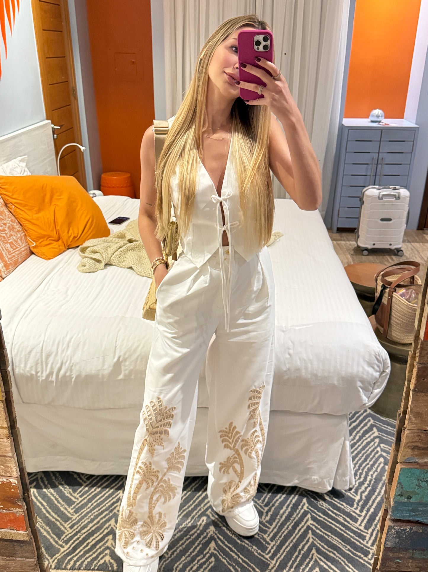 Set blanco de Pant y top chicways