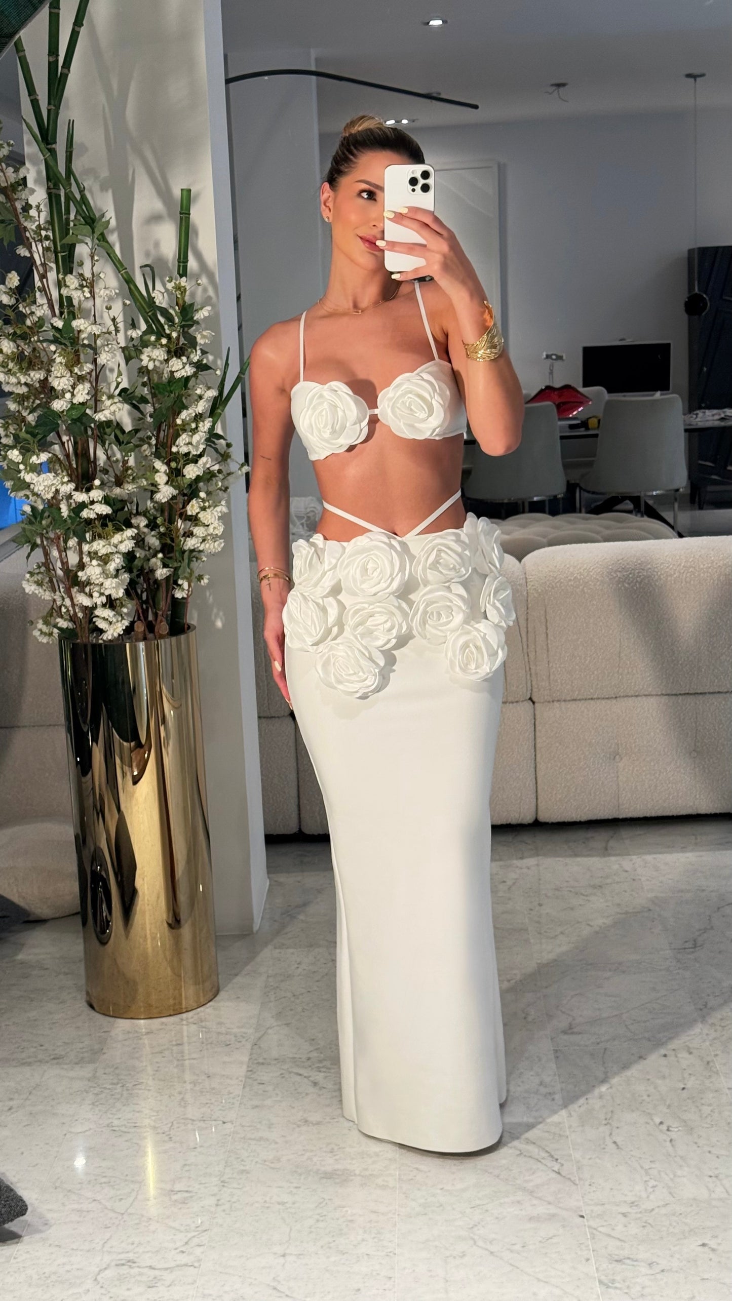 Set blanco rosas Peekskill