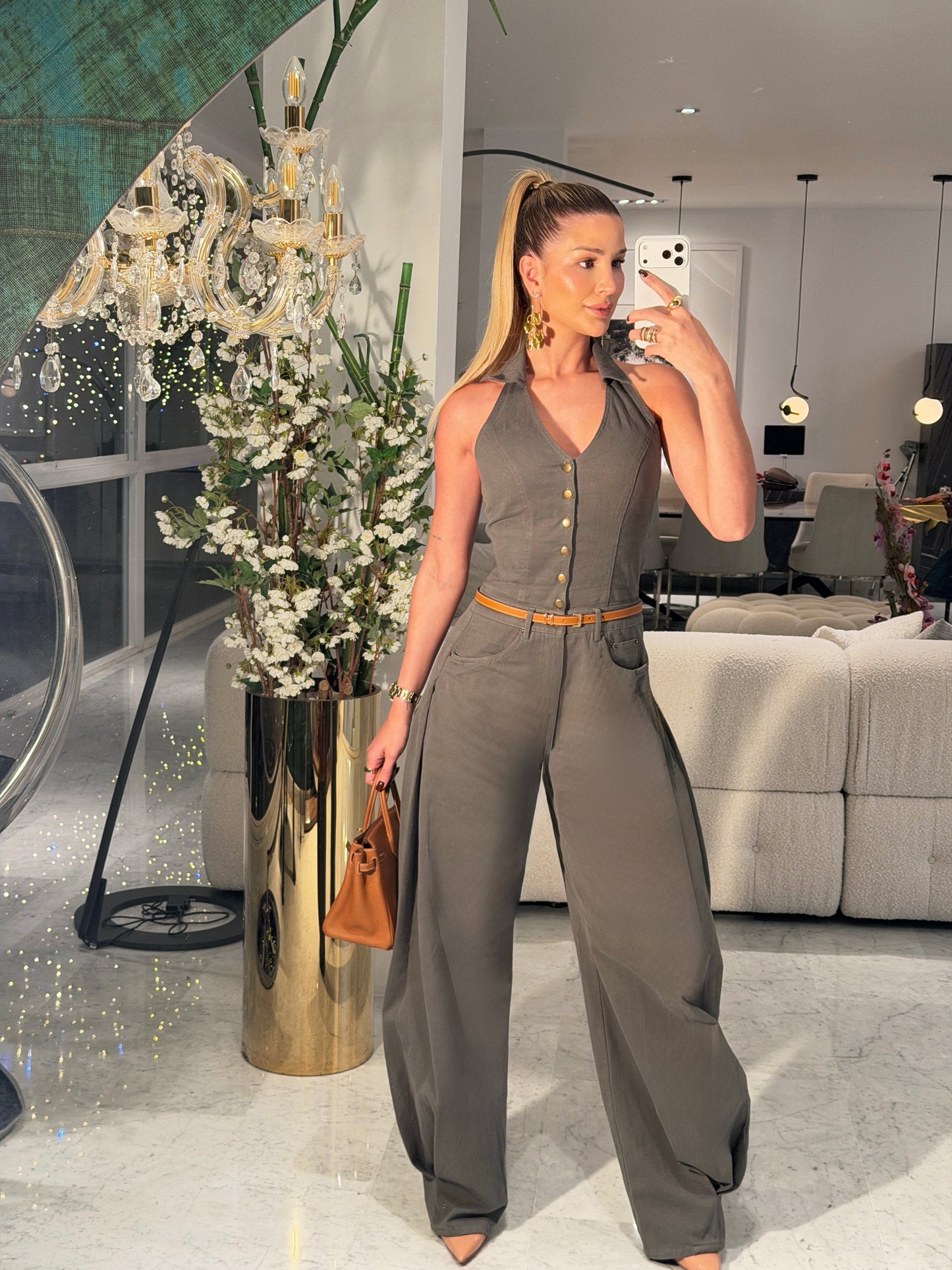 Jumpsuit verde militar che rey mellow