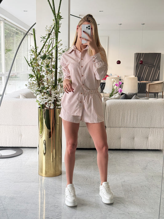 Set de camisa y short brillante marrón better be