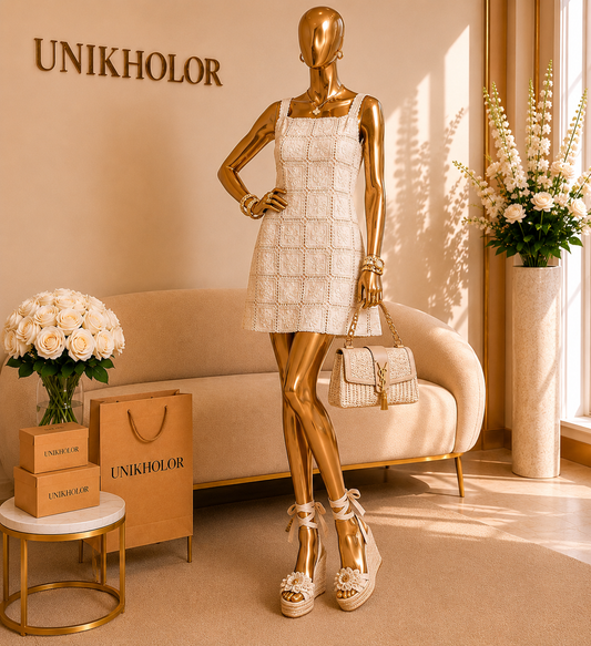 Vestido corto beige mable