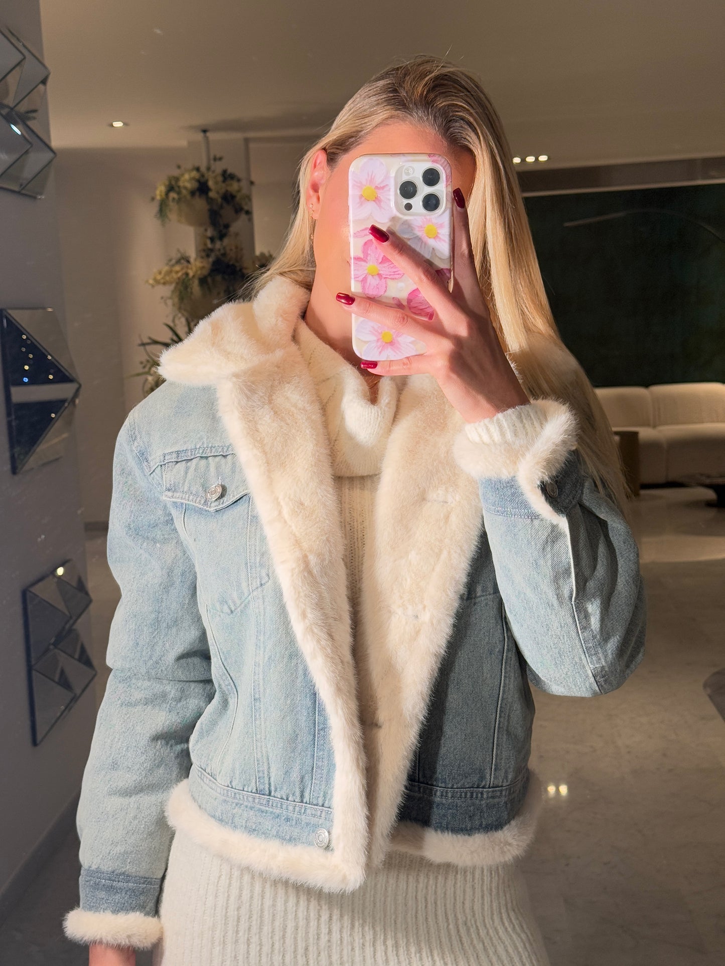 Chaqueta de jeans con peluche adentro cb
