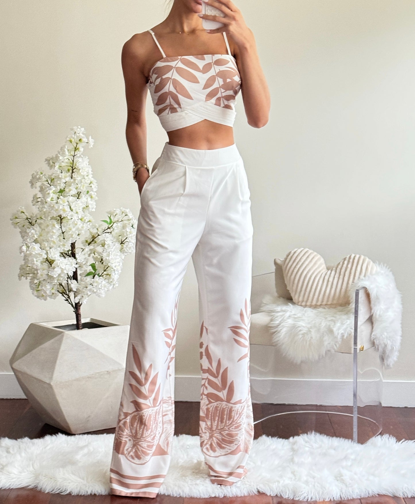 Set floreado de top y pant