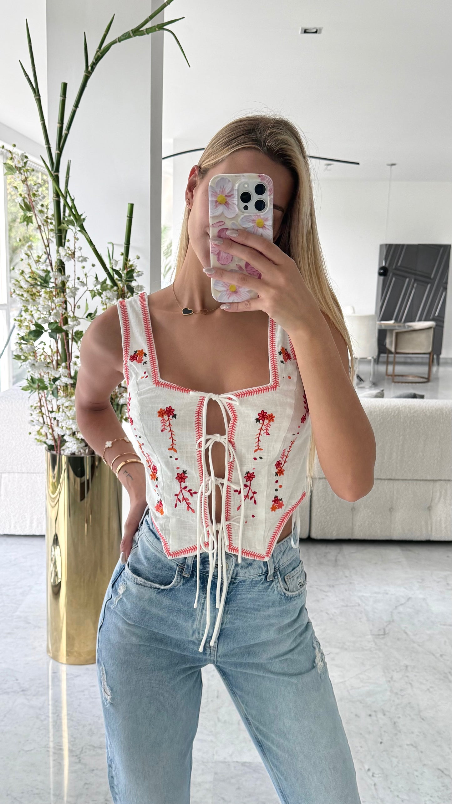 Top de flores indikah