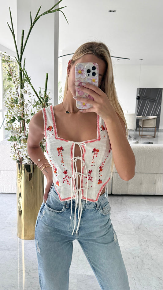 Top de flores indikah