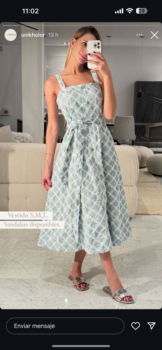 Vestido de jeans de cuadros