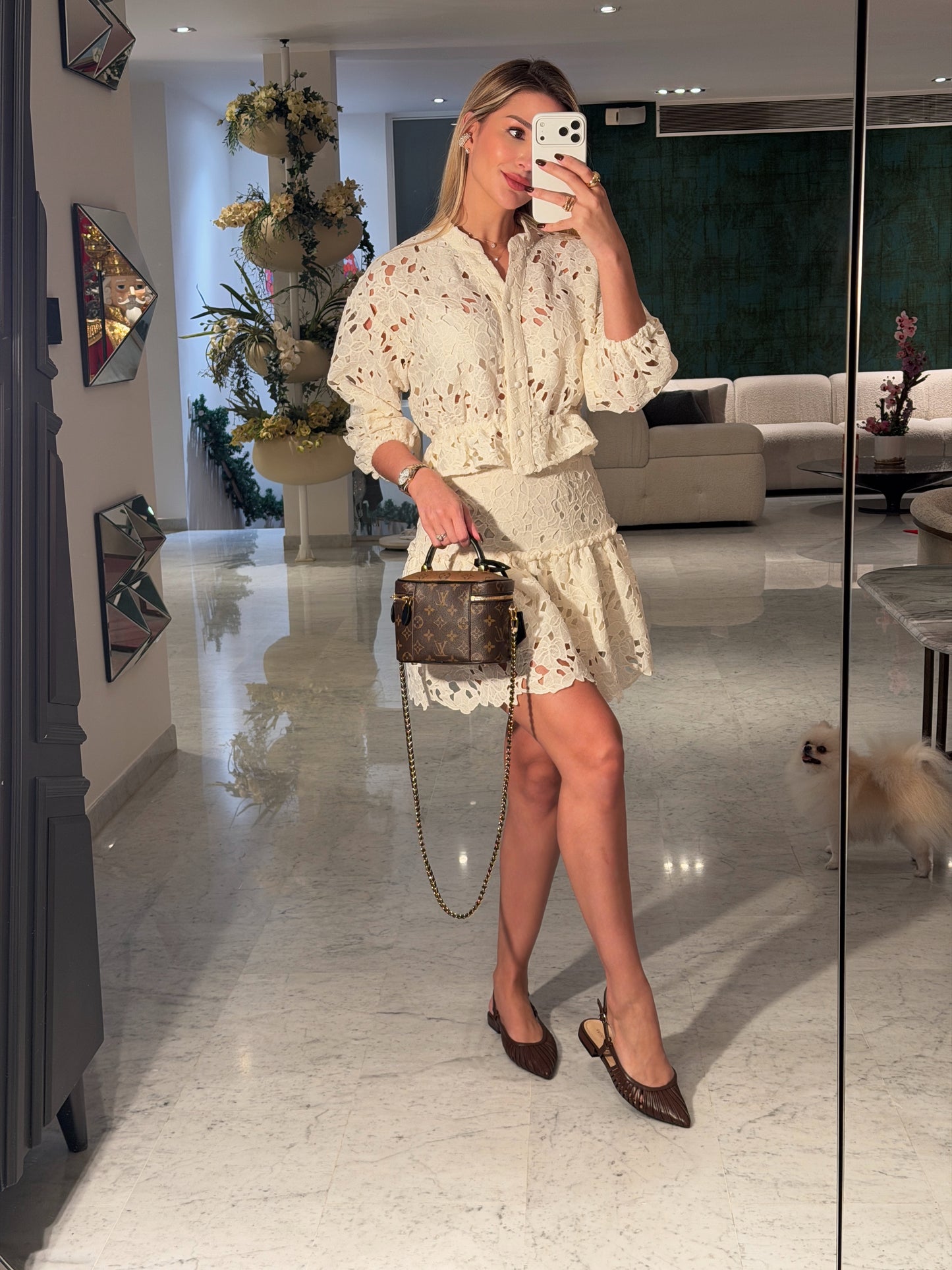 Set crema de encaje vogue vibes