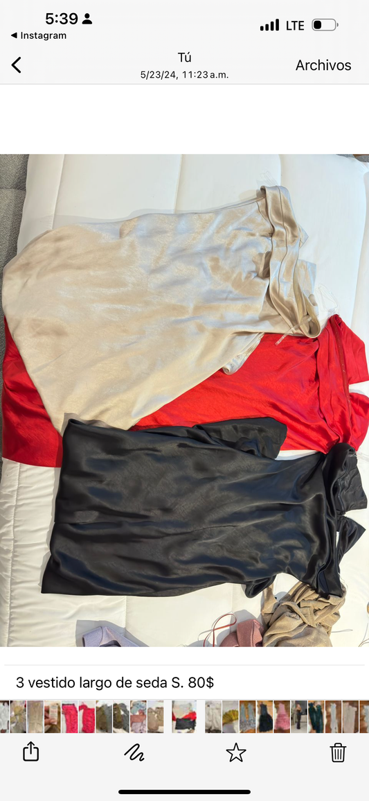 vestido largo de seda S. 80$